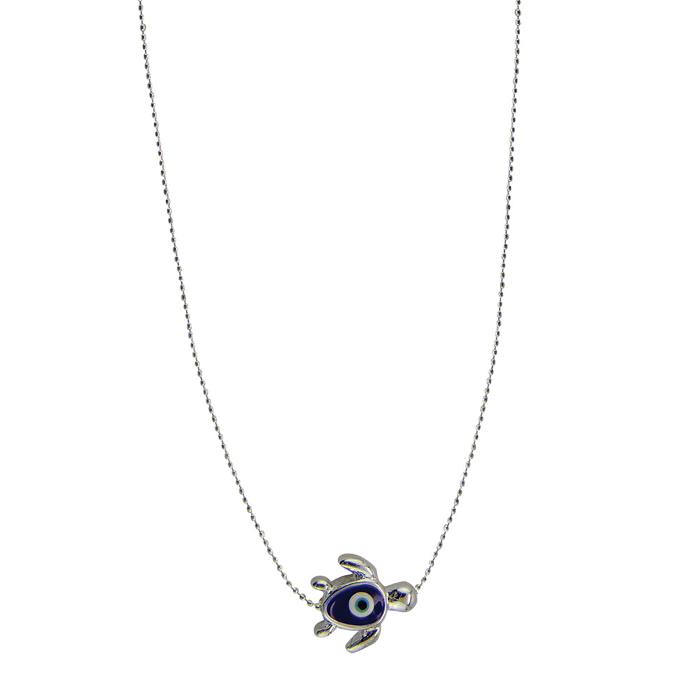 Enamel Eye of Protection Turtle 15" Necklace