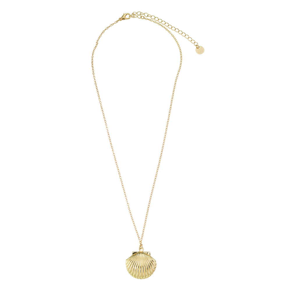 Enamel Clam w/Inside Cross 16" Necklace