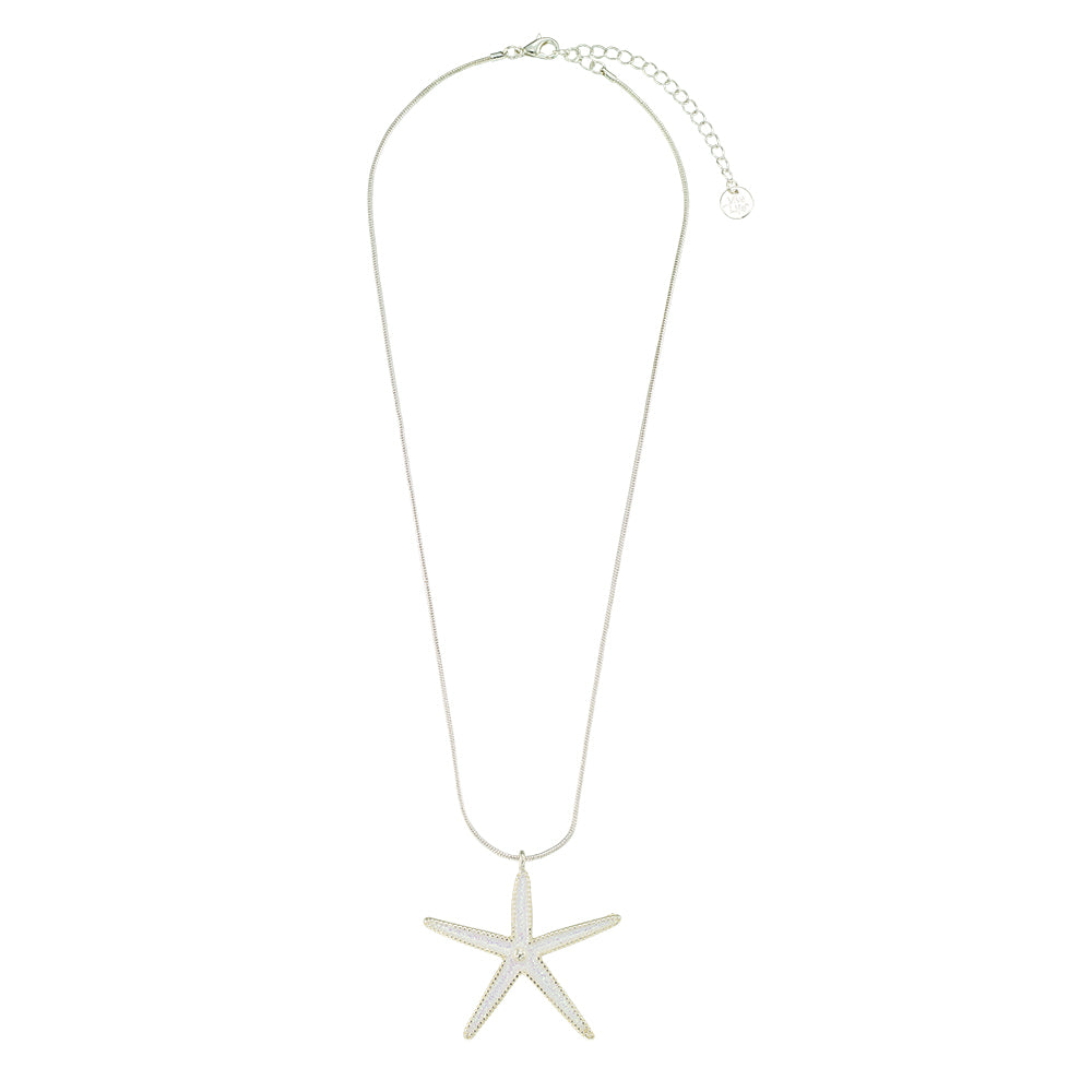 Pearlized Enamel Starfish 16'' Necklace
