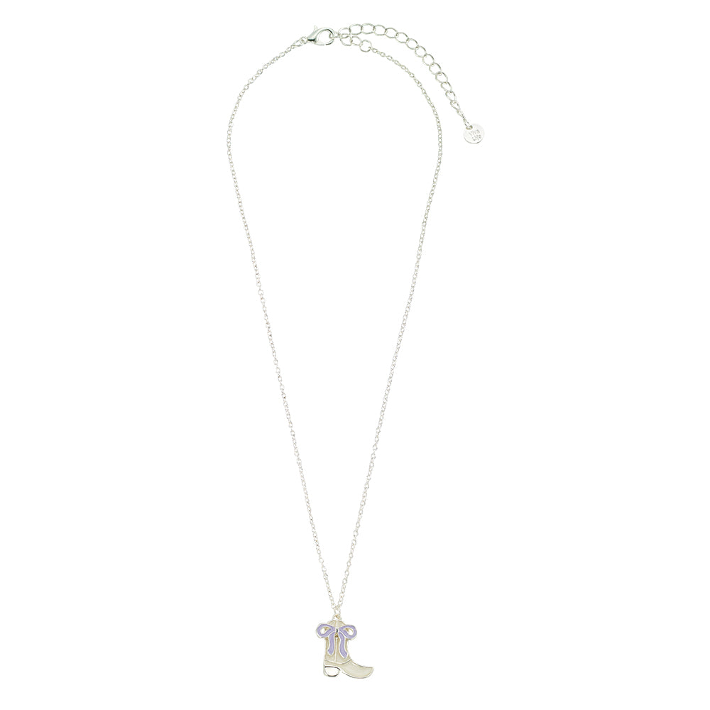 Enamel Cowgirl Boot & Bow 16'' Necklace