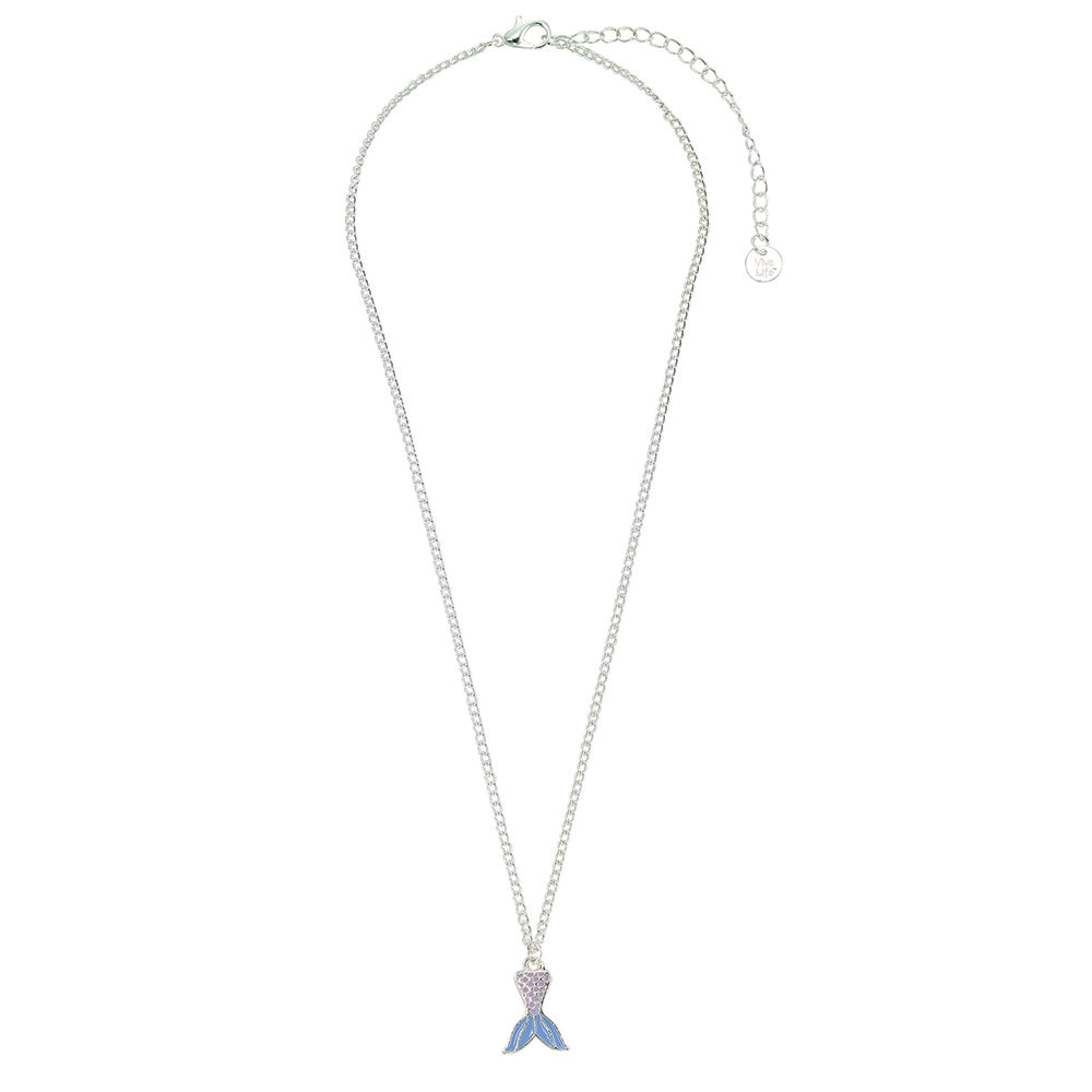 Enamel Mermaid Tail 16" Necklace