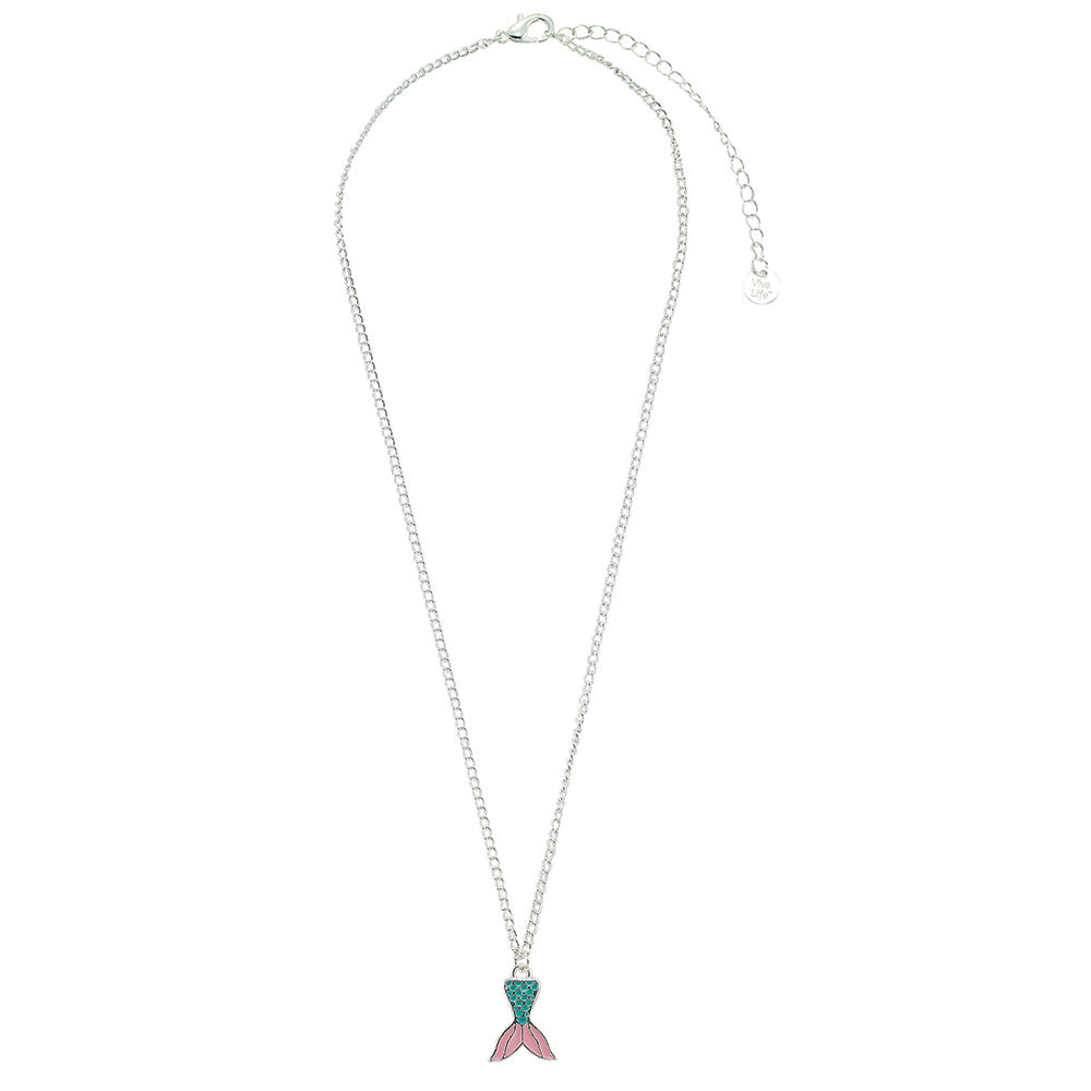 Enamel Mermaid Tail 16" Necklace