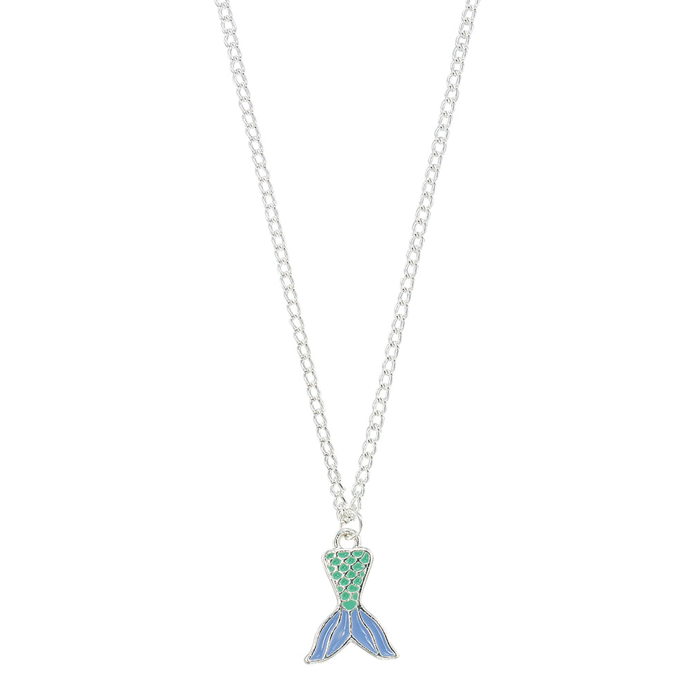 Enamel Mermaid Tail 16" Necklace