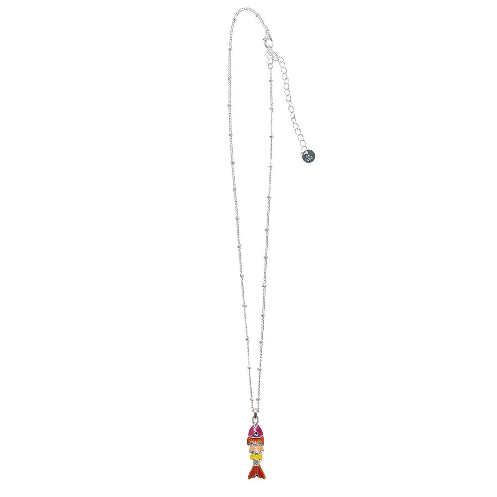 Movable Enamel Sardine 16" Necklace