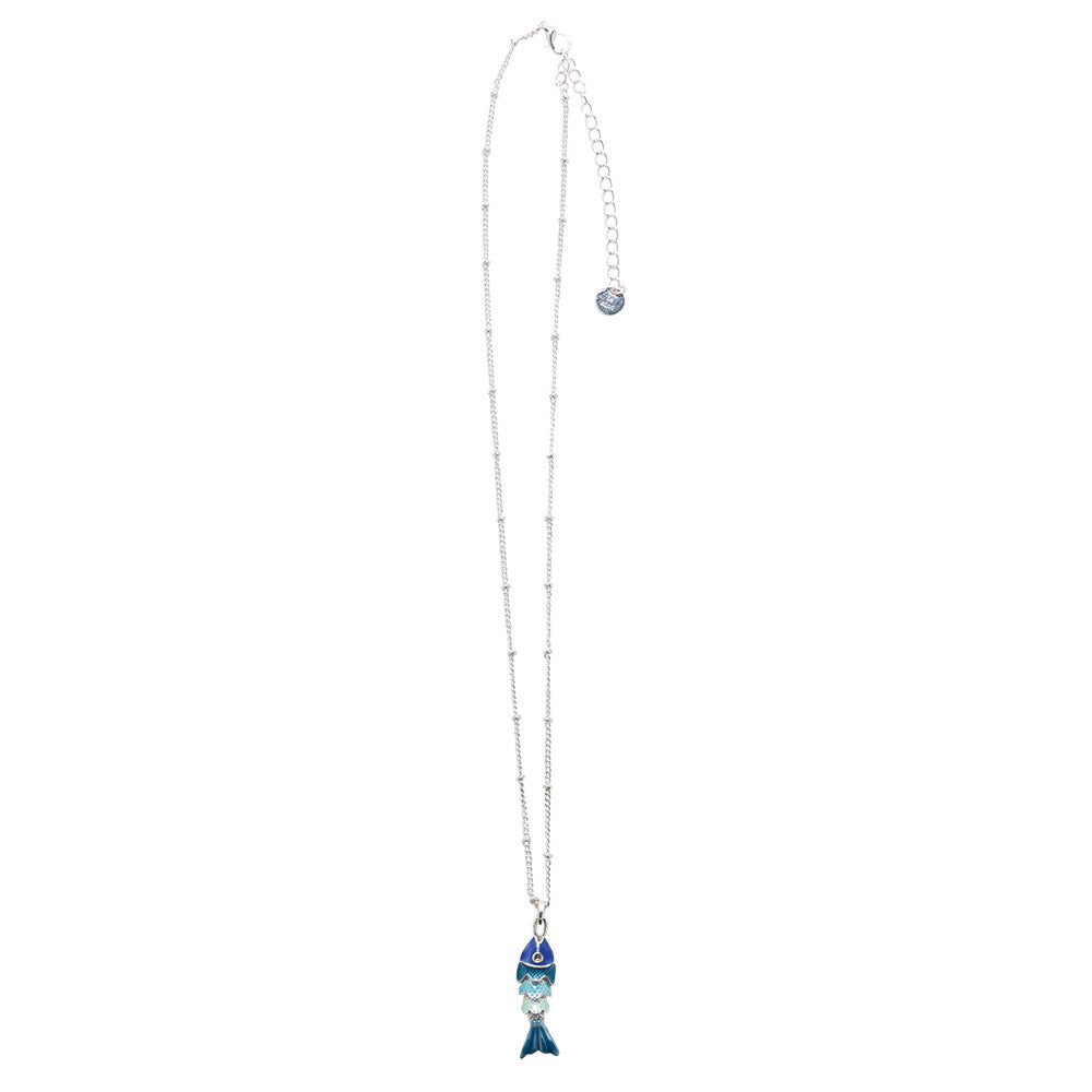 Movable Enamel Sardine 16" Necklace