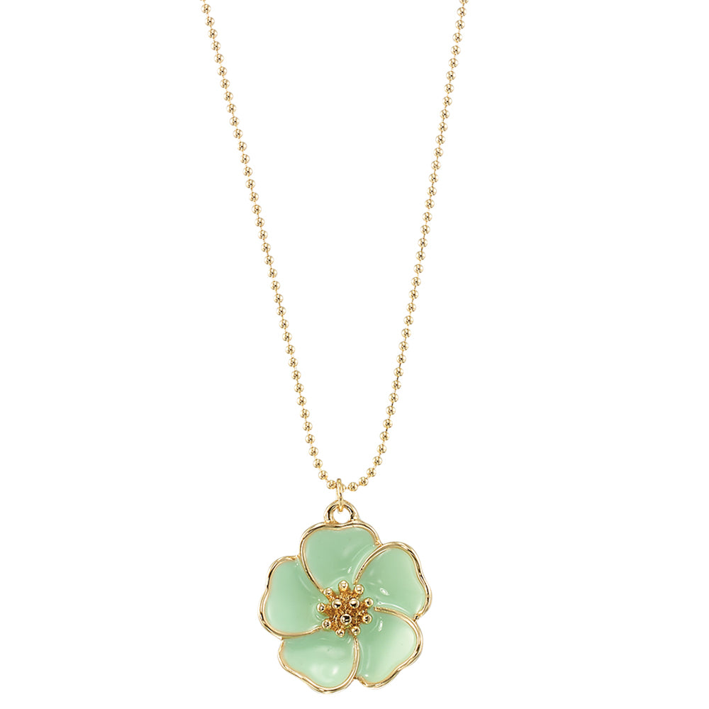 Enamel Flower Necklace