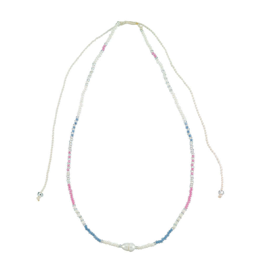 Sparkle Seed Bead Fresh Water Pearl Necklace