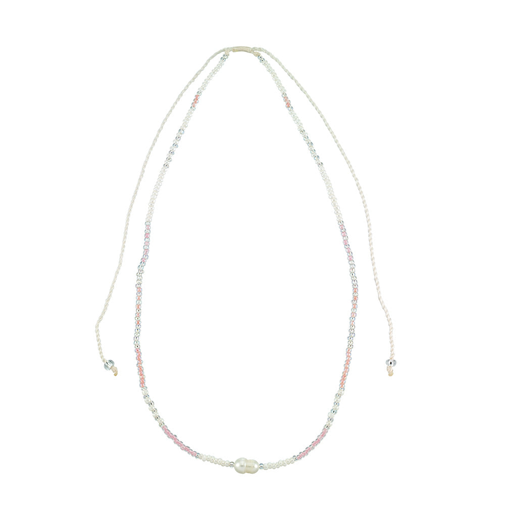 Sparkle Seed Bead Fresh Water Pearl Necklace