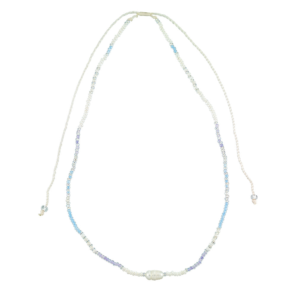 Sparkle Seed Bead Fresh Water Pearl Necklace