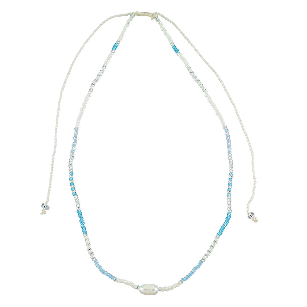 Sparkle Seed Bead Fresh Water Pearl Necklace