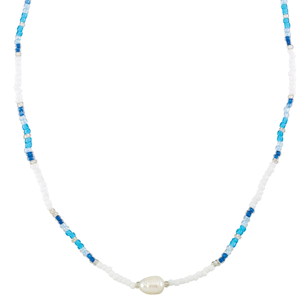 Station Seedbead & Freshwater Pearl Necklace