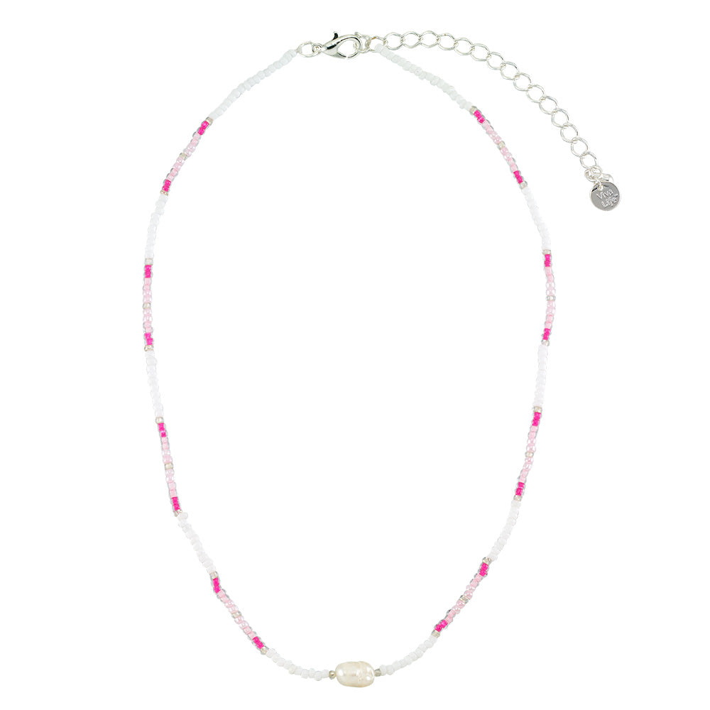 Station Seedbead &amp; Freshwater Pearl Necklace