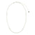 White Pearlized Seedbead Metal 15" Necklace