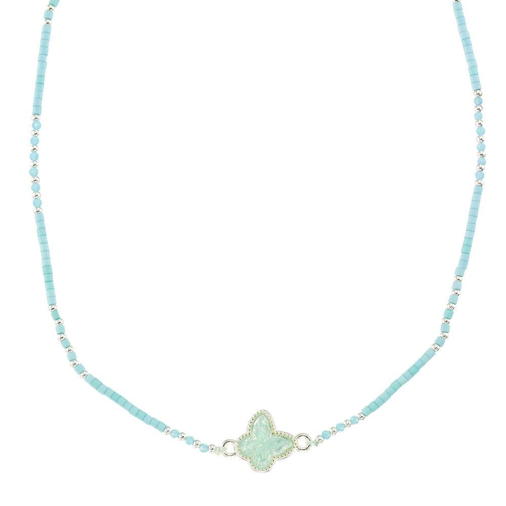 3-D Butterfly Bead 14" Necklace