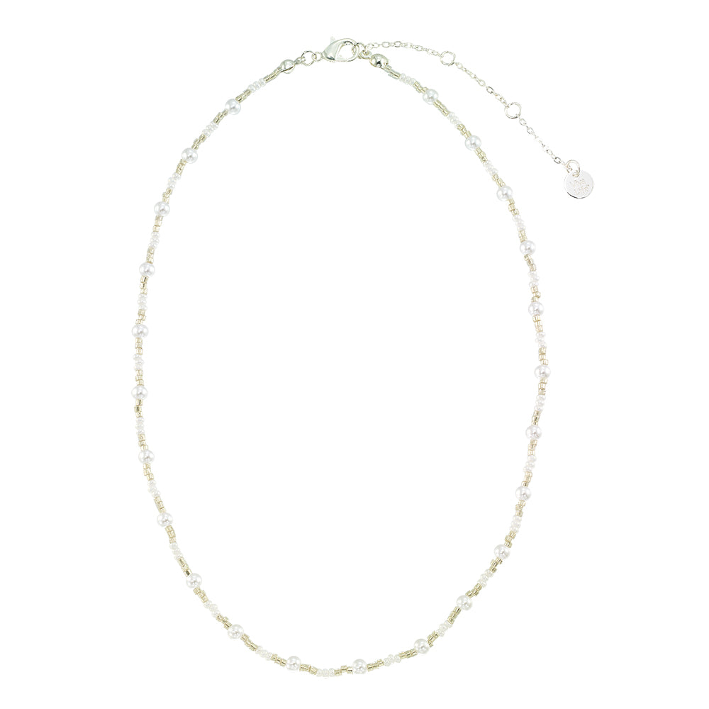 Silver and Gold 27'' Seedbead Pearl Belly Chain