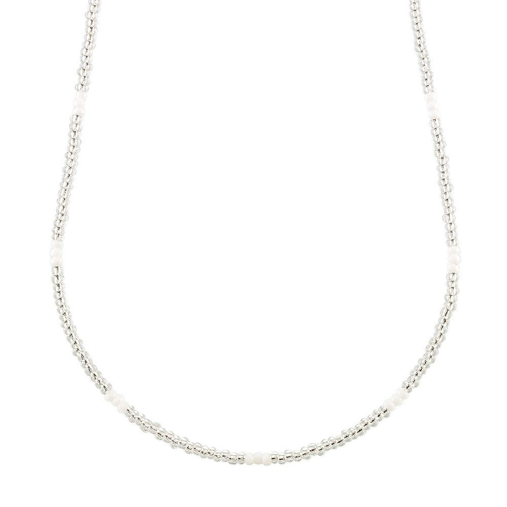 White, Silver, & Gold Metallic Necklace