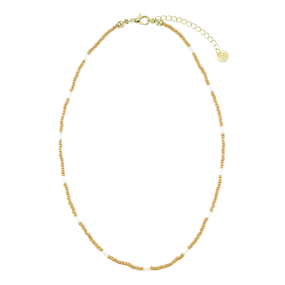 White, Silver, &amp; Gold Metallic Necklace