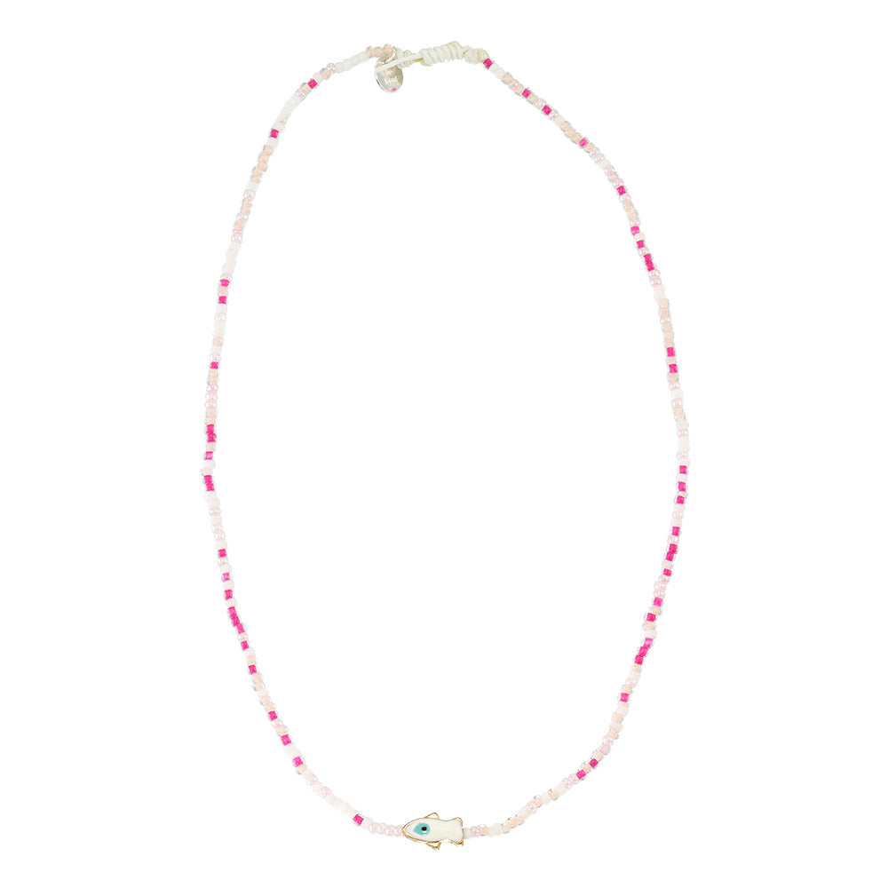 Enamel Sardine Seedbead Necklace