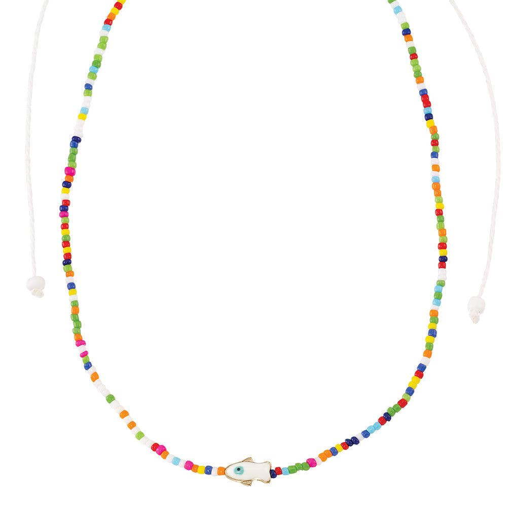 Enamel Sardine Seedbead Necklace