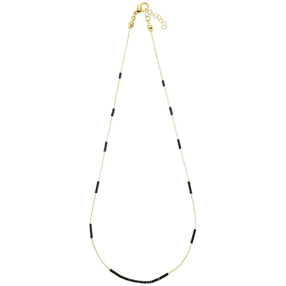 Dainty Japanese Seedbead Station Necklace