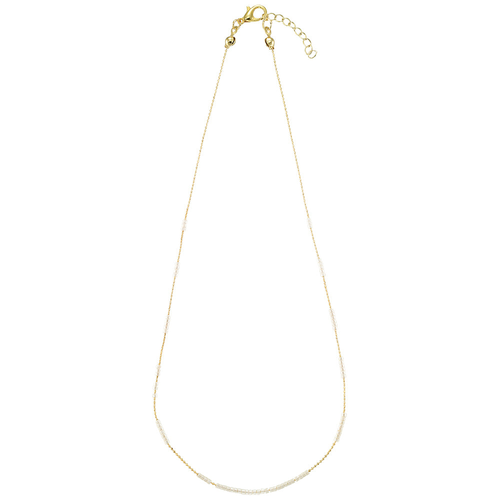 Dainty Japanese Seedbead Station Necklace