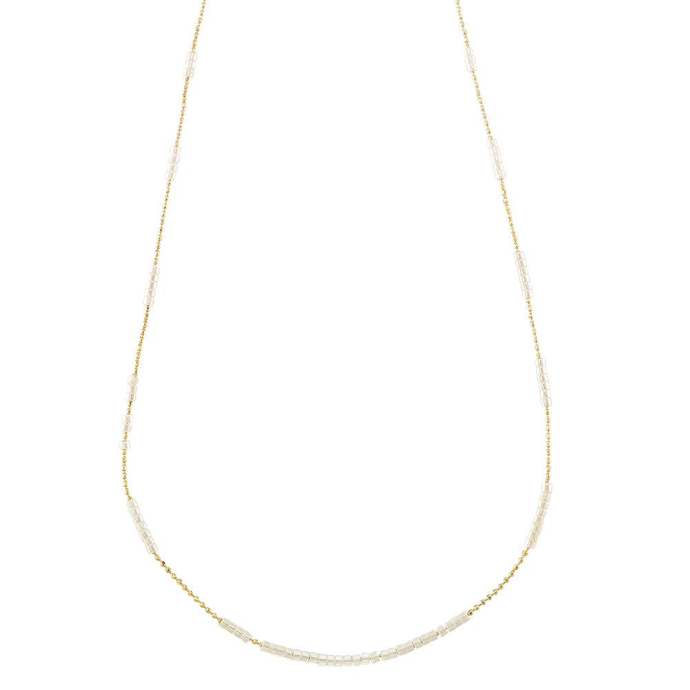 Dainty Japanese Seedbead Station Necklace