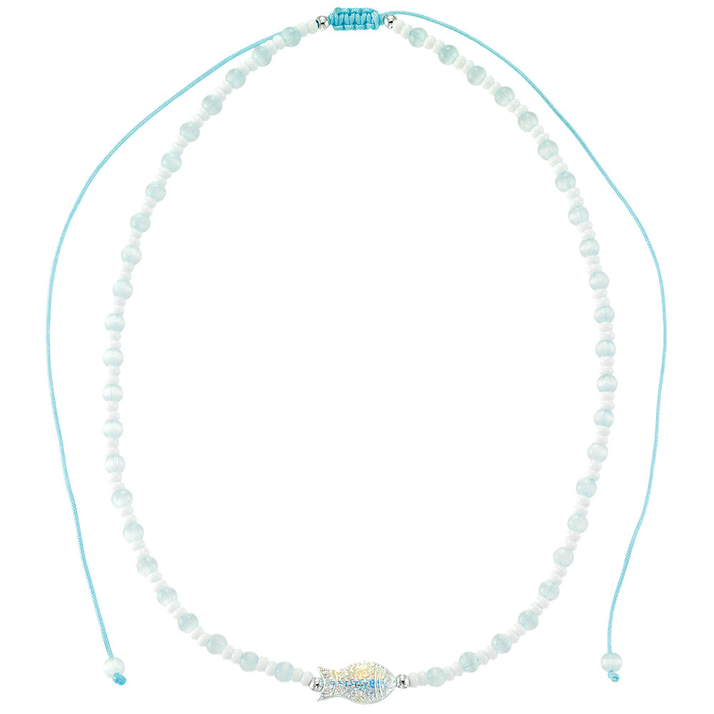 Sparkly Fish Seedbead 14″ Necklace