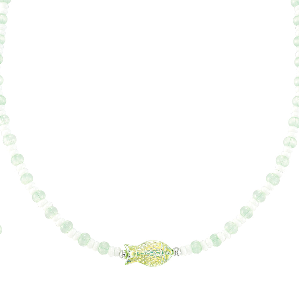 Sparkly Fish Seedbead 14″ Necklace