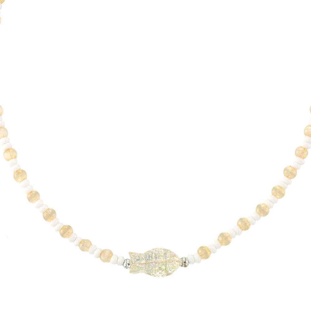 Sparkly Fish Seedbead 14″ Necklace