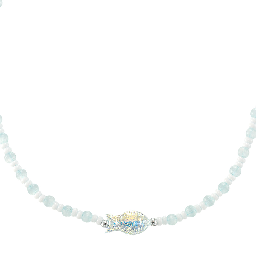 Sparkly Fish Seedbead 14″ Necklace