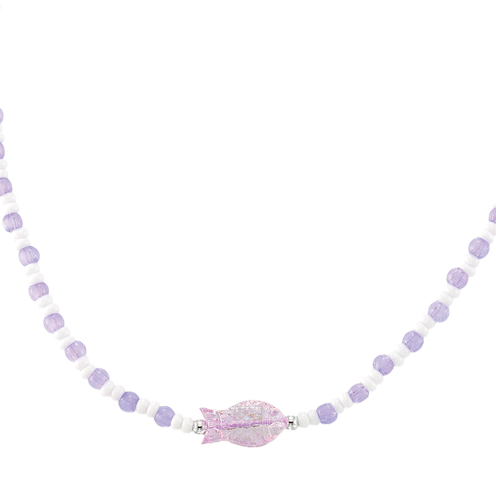 Sparkly Fish Seedbead 14″ Necklace