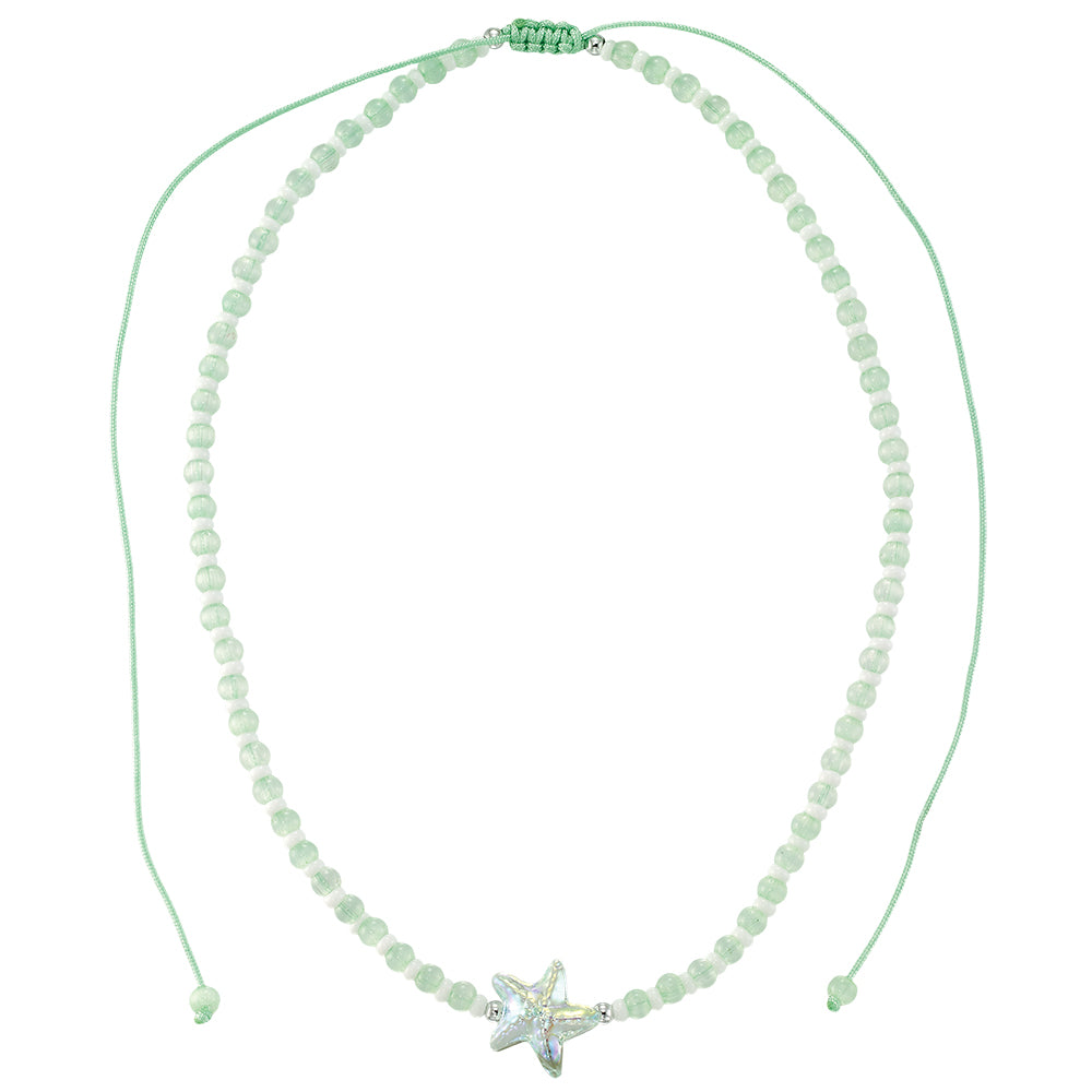 Sparkly Starfish Seedbead 14″ Necklace