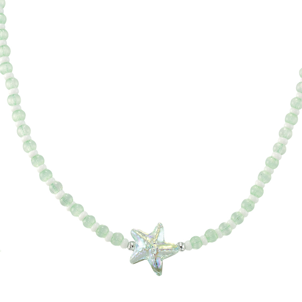 Sparkly Starfish Seedbead 14″ Necklace