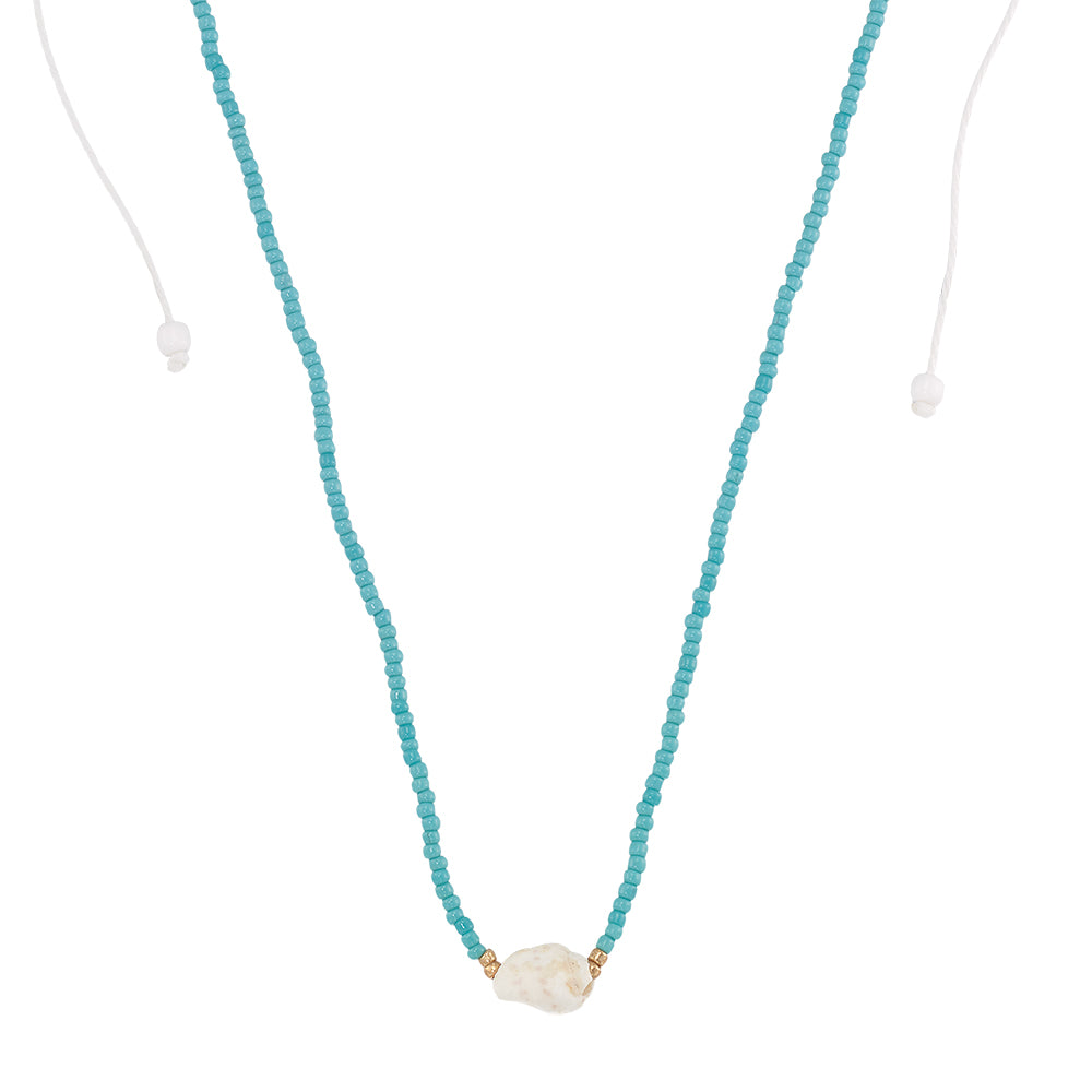 Conch Shell Seedbead 14" Necklace
