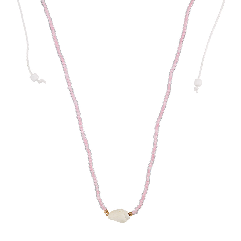 Conch Shell Seedbead 14" Necklace