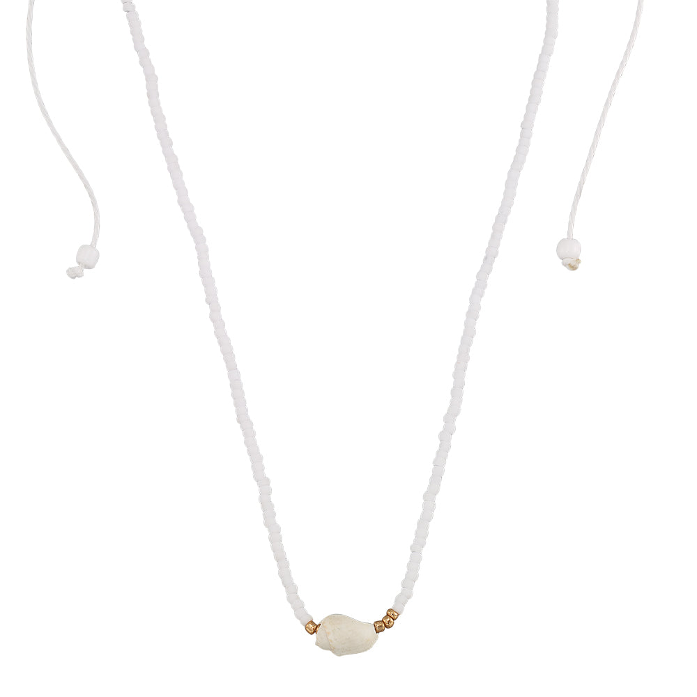 Conch Shell Seedbead 14" Necklace