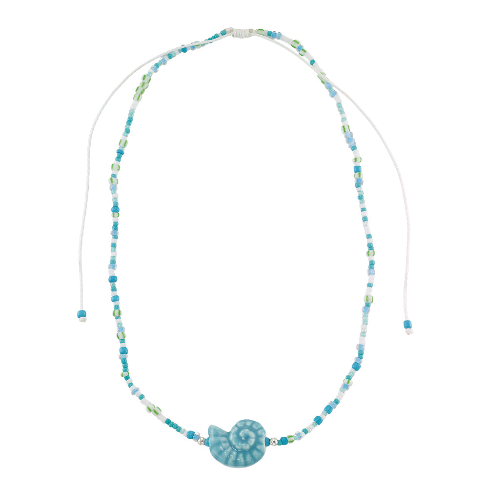 Beaded Ceramic Shell Necklace