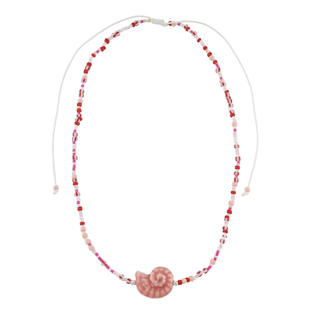 Beaded Ceramic Shell Necklace