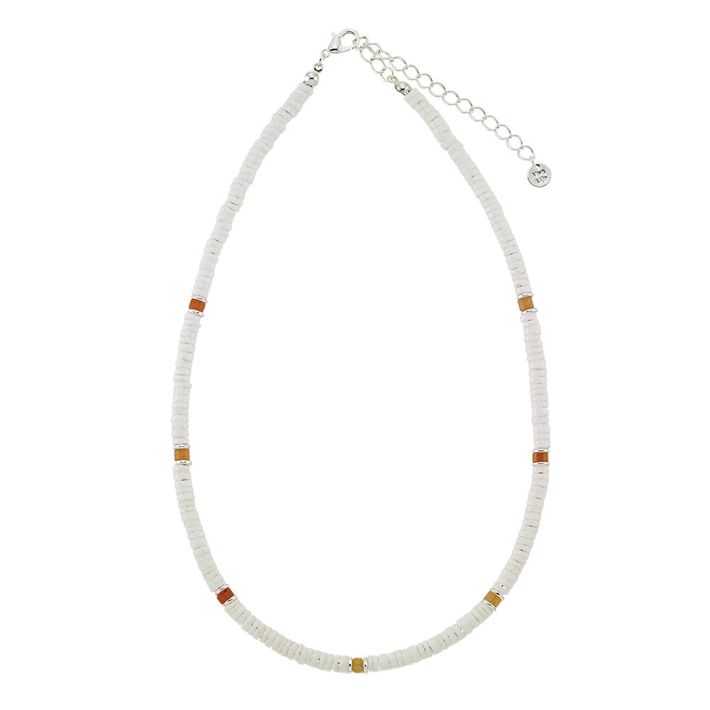 Clam Shell & Stone 15" Necklace