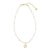 White Clam Shell Hibiscus Flower 15" Necklace
