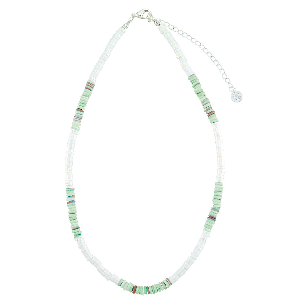 Shell and Pearlized Fimo 15" Necklace