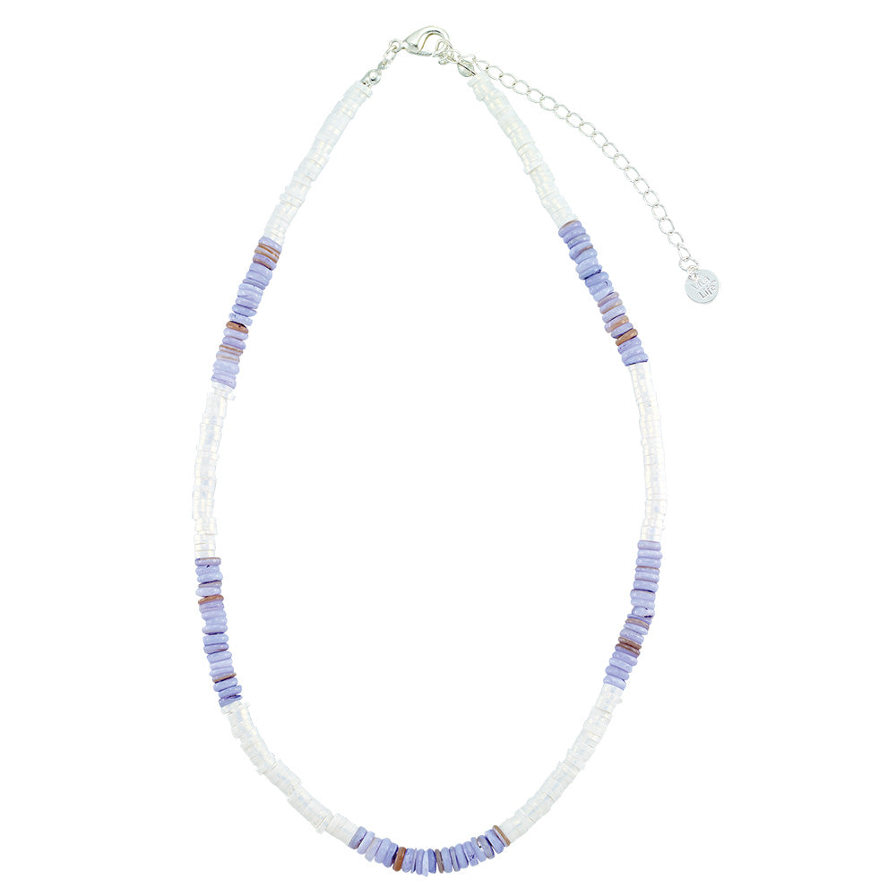 Shell and Pearlized Fimo 15" Necklace