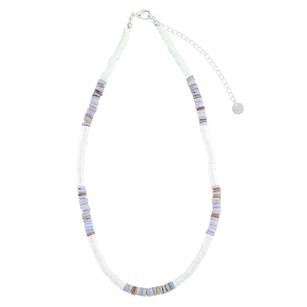 Shell and Pearlized Fimo 15" Necklace