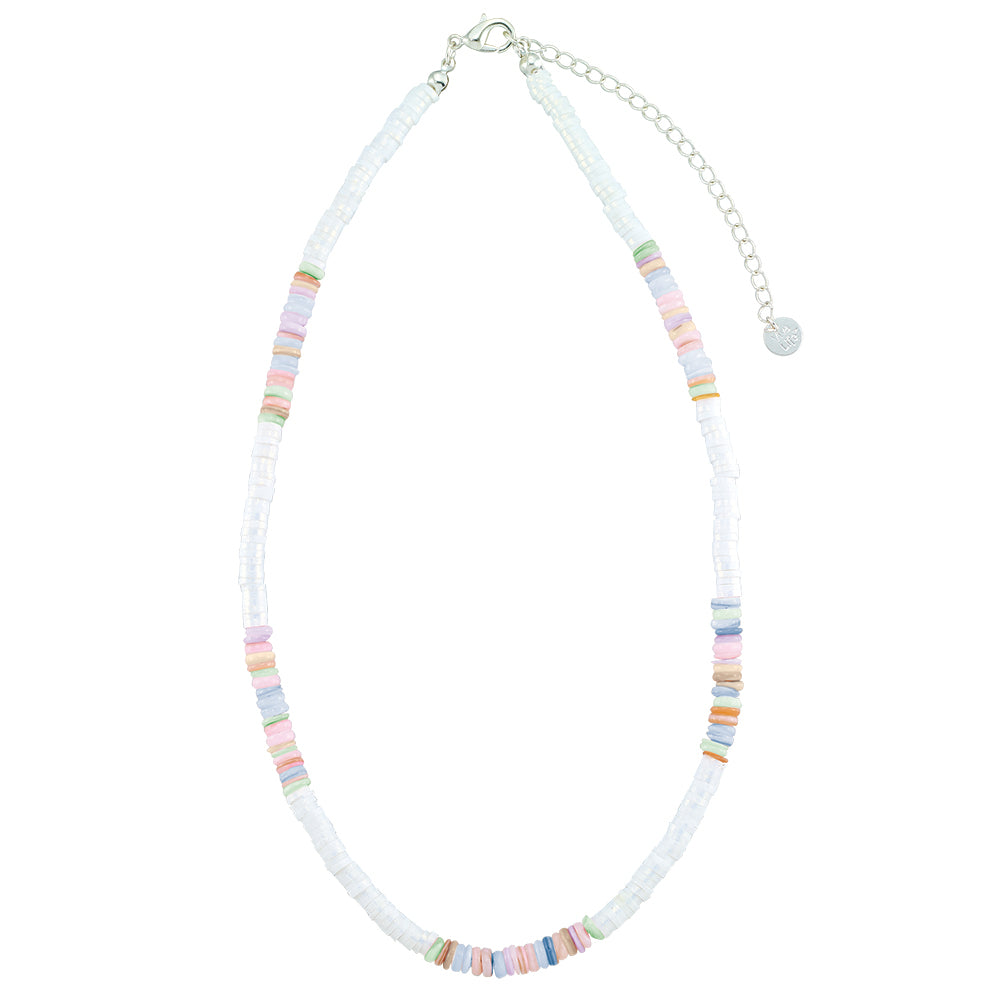 Shell and Pearlized Fimo 15" Necklace