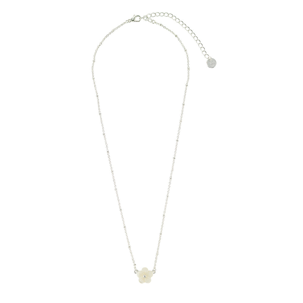 Mother of Pearl Flower 16&quot; Necklace