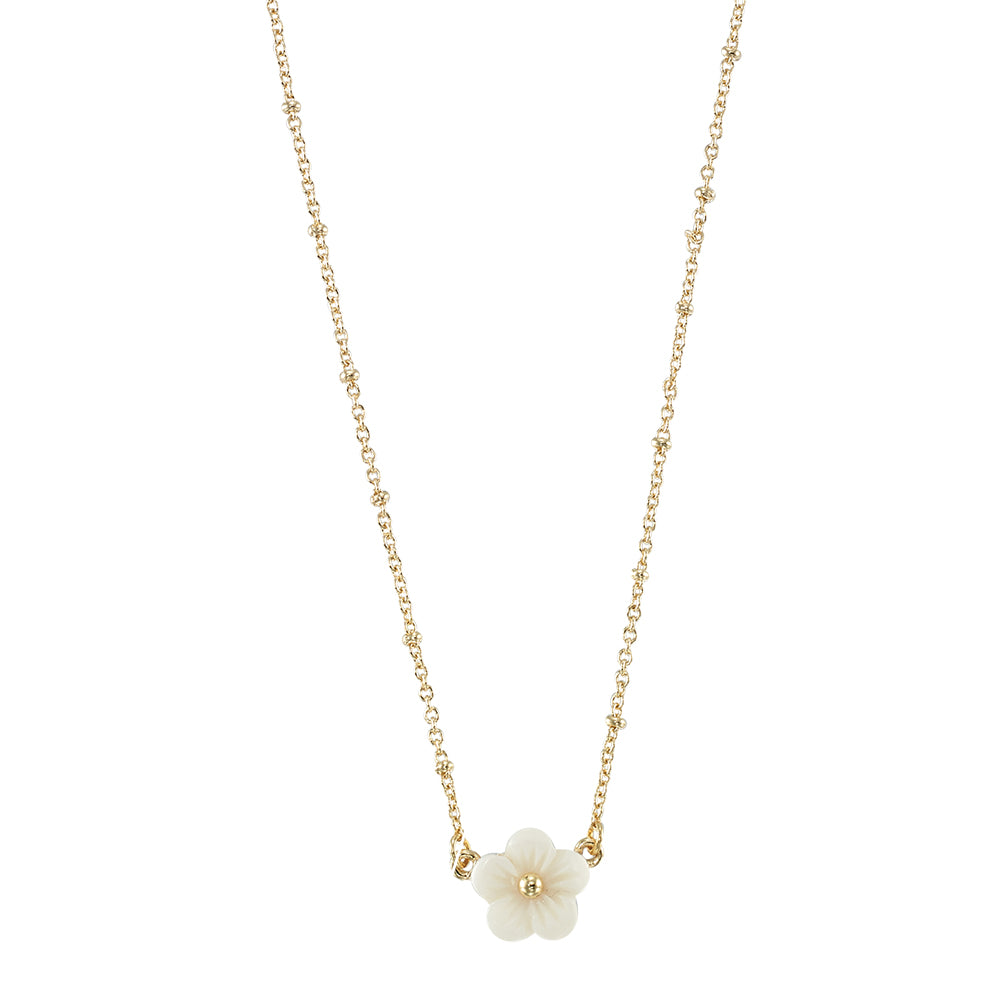 Mother of Pearl Flower 16" Necklace