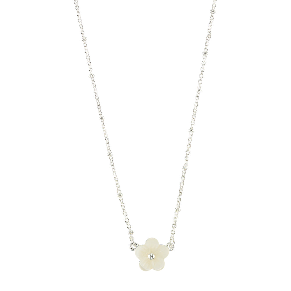 Mother of Pearl Flower 16" Necklace