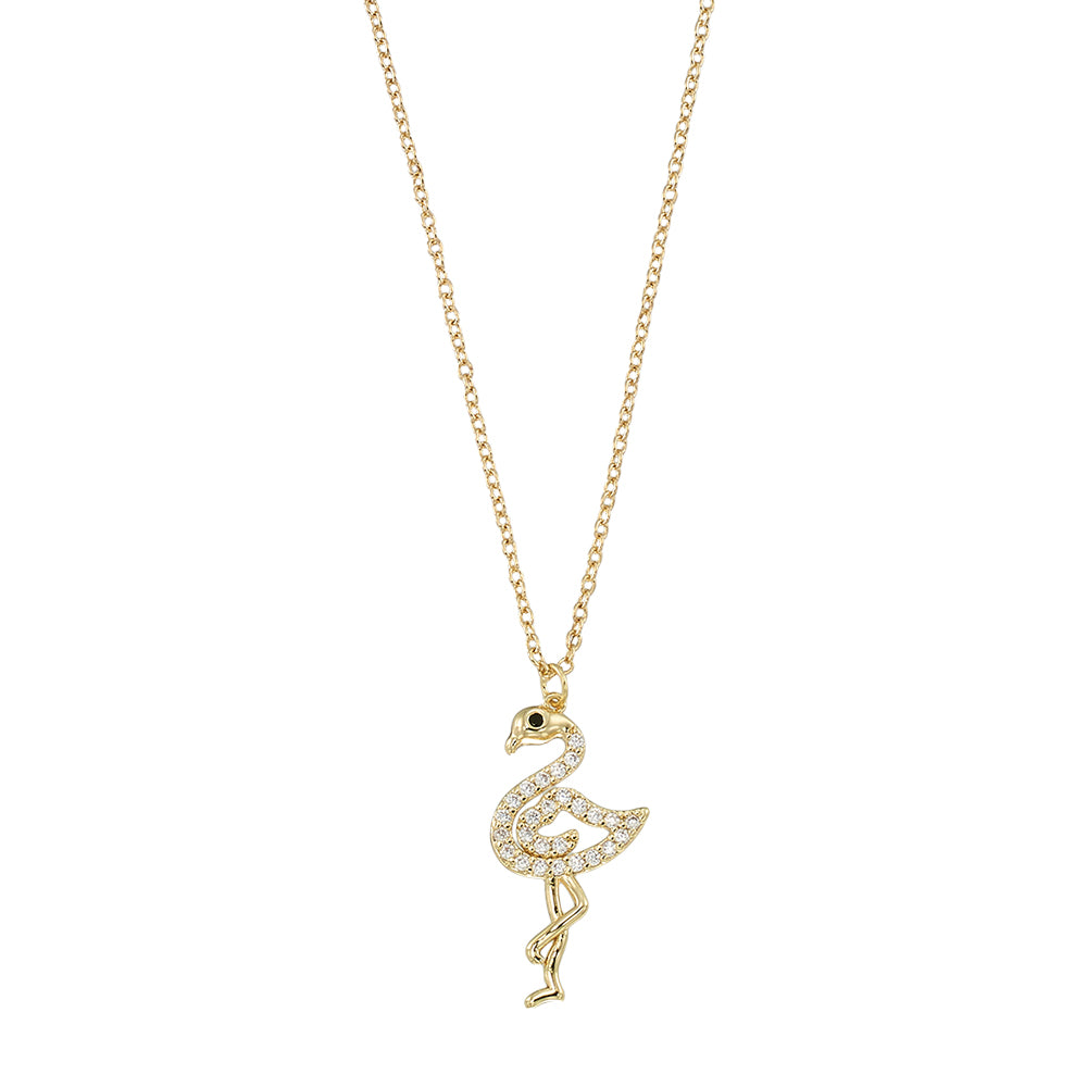 Crystal Flamingo 16" Necklace