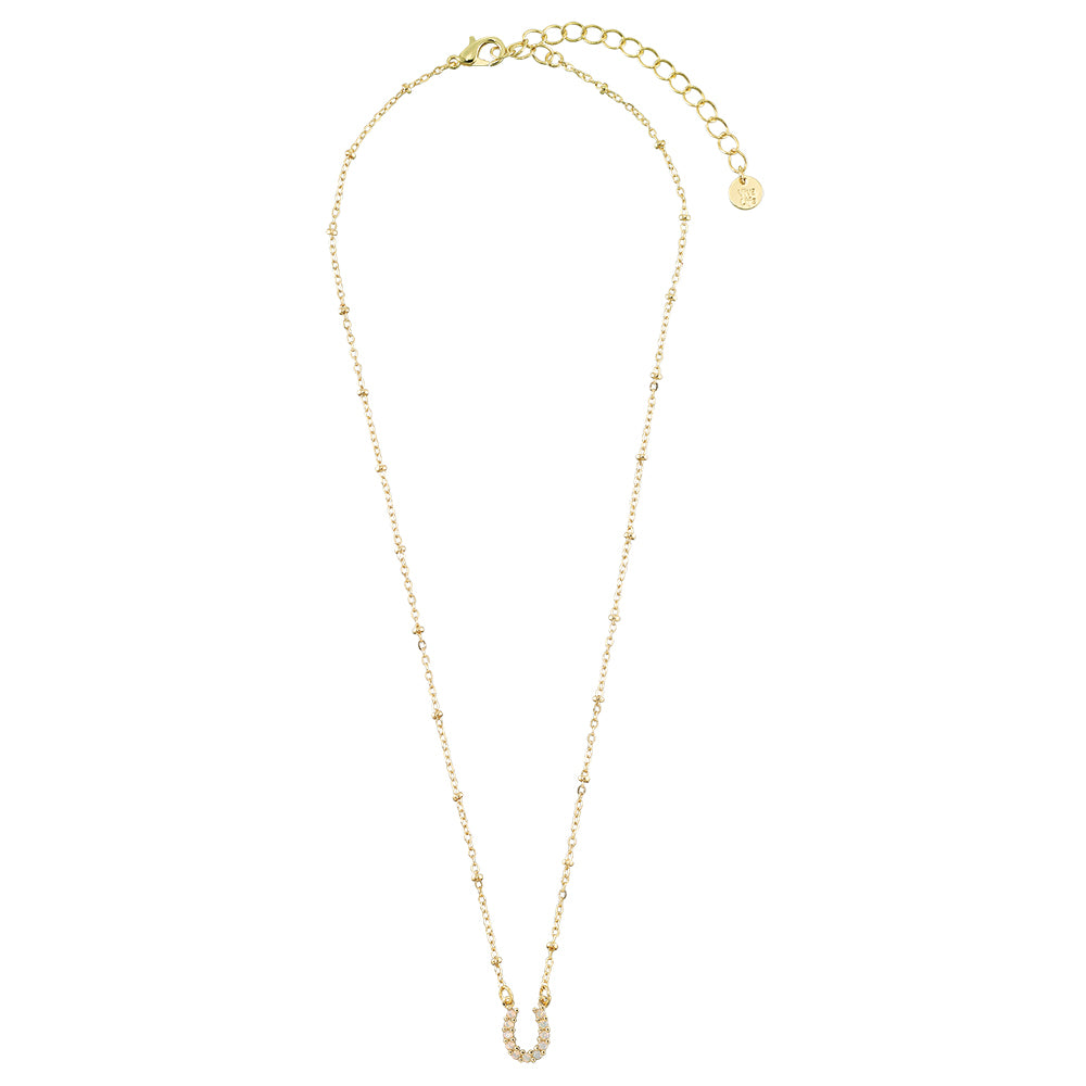 Crystal Horseshoe 16&quot; Necklace