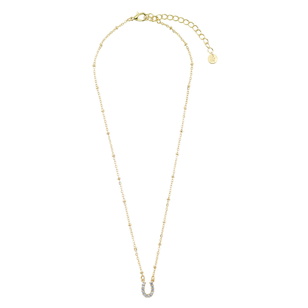 Crystal Horseshoe 16&quot; Necklace